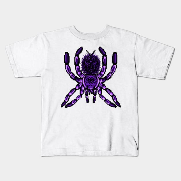 Tarantula Pixel Art 15 Kids T-Shirt by IgorAndMore